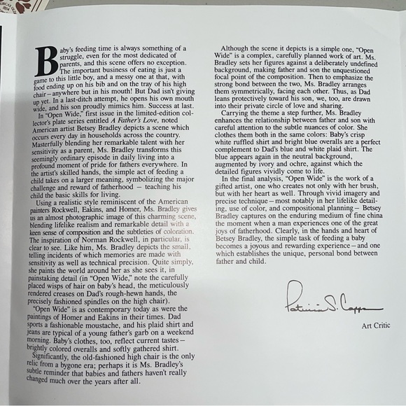 Edwin M. Knowles limited Ed. collector’s plate A Father’s Love Open Wide 1984 - Picture 10 of 11